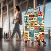 baratos Desgaste em casa e chinelos em casa-Capa protetora elástica para mala de viagem com estampa artística.