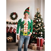 economico Magliette-Natale T-shirt Elfo Grafico Originale Divertente per Per uomo Adulti Stampa 3D  per Natale Carnevale Capodanno Feste