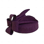 お買い得  ファシネーター-エレガントなウールの帽子 ファシネーター ケンタッキーダービーハット クラシック ソリッドカラー 結婚式 / ティーパーティー / レディースデー かぶと 女性用 秋&amp;amp; 冬