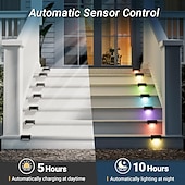olcso Pathway Lights &amp; Lanterns-napelemes teraszvilágítás kültéri, napelemes oldalsó lámpák, vízálló LED-es lámpa kültéri teraszokhoz, korláthoz, lépcsőkhöz, lépcsőfokokhoz, kerítéshez, udvarhoz és teraszhoz, karácsonyi dekorációs