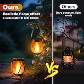 tanie Oświetlenie krajobrazowe-Solarna lampa LED w kształcie płomienia wisząca latarnia zewnętrzna wodoodporna lampa ogrodowa do dekoracji podwórka na przyjęcia