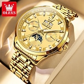 ieftine Ceasuri Mecanice-Noul ceas business Olevs pentru bărbați are un calendar perpetuu luminos, faze lunare și calendar. Este un ceas mecanic automat pentru bărbați, la modă, casual și multifuncțional.