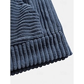 economico felpe con cappuccio da uomo di base-Per uomo Felpa con cappuccio Velluto a coste Verde militare Blu Marrone Grigio Con Cappuccio Semplice Tasca a marsupio Sport &amp; Outdoor Casuale Quotidiano senza stampa Streetwear Cool Abbigliamento