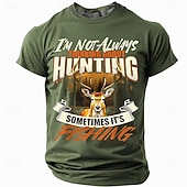 voordelige Hobby T-shirts-Voor heren Hert T-shirt Korte mouw T-shirt 3D-afdrukken Strakke ronde hals Overhemd Modieus Dagelijks Dagelijks Straat Jagen blauw Zwart Groen Zomer Lente Kleding S M L XL XXL XXXL