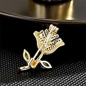 preiswerte Anstecker und Broschen-Broschen Blume Mode Luxus Brosche Schmuck Gold Für Hochzeit Party Geschenk Verlobung Abschlussball Festival