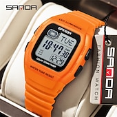 cheap Digital Watches-SANDA Gift for Women Men Digital Watch Large Dial Outdoor Sports Casual Luminous Calendar Date Waterproof Silicone Watch