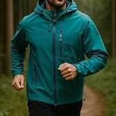 cheap Running Jackets-Men's Solid Colored Hooded Jacket Full Zip Jacket Fall / Winter with Pockets Long Sleeve Athleisure Waterproof Windproof Hiking Running Outdoor Black Yellow Pink Sportswear Activewear