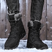 cheap Winter &amp; Snow Boots-Tan Suede Men's Winter Boots with Fur Lining – Warm and Durable Footwear for Snowy Adventures and Outdoor Holiday Activities