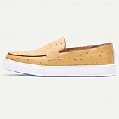 tanie Skórzane mokasyny premium-Męskie Mokasyny i buty wsuwane Klasyczne mokasyny Spacery Codzienny Skóra Wygodny Niepoślizgowy / a Mokasyny Żółty Wiosna Jesień