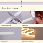 economico Strisce luminose a spina-Striscia LED COB impermeabile per esterni da 2-40 metri - luce bianca calda naturale, luce rossa, luce blu, luce verde, luce gialla, luce rosa, luce viola con cavo di commutazione da 1,5 m,