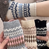 preiswerte Socken-Damen Strümpfe Outdoor Farbblock Polyester Urlaub Lässig Elastisch Warm 1 Paar