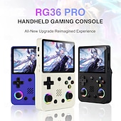 Недорогие Видеоигры-Портативная игровая консоль RG36 PRO профессиональный игровой чип 64GB TF карта 3.5 дюйма IPS экран высокой четкости двойные 3D стика и кнопки RGB цветная подсветка ретро-дизайн Подарок на День