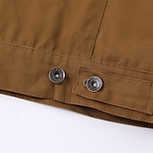 abordables Chaquetas Cargo-Hombre Chaqueta de camionero Chaqueta tipo cargo Vacaciones Diario Resistencia al desgaste Bolsillo Primavera Otoño Plano Moda Clásico Diseño Regular Marrón Chaquetas