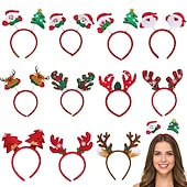 cheap Costumes &amp; Accessories-12pcs Christmas Festive Hair Accessories Set – Colorful and Cute Headbands, Random Styles, Perfect for Holiday Parties