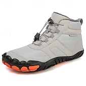 billiga Vinter- och snöstövlar-Orange och bruna vattentäta vandringskängor för män med pälsfoder – slitstarka och snygga skor för julens utomhusäventyr och vintervandringar