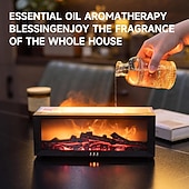 Недорогие Декоративные огни-Увлажнитель воздуха с диффузором в виде пламени камина, 7 цветов, ароматерапевтический эфирный диффузор, ультразвуковой аромаувлажнитель с таймером для дома, спальни, офиса, йоги