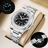 Недорогие Кварцевые часы-Оригинальные бизнес-часы с алюминиевым браслетом модные мужские часы с водонепроницаемостью IPX7 светящийся календарь повседневные кварцевые спортивные часы в коробке