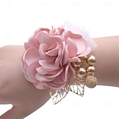 billiga Bröllopsbuketter-Bröllop handled blommor Handleds Corsage Bröllop / Fest Metall / Tyg Blomstil