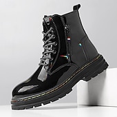 halpa Työkenkä-Miesten Bootsit Maiharit Kävely Vintage Päivittäin PU Mukava Säärisaappaat Nauhat Musta Keltainen Syksy Talvi