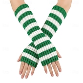 cheap Gloves-Women's 1 Pair Half Finger / Knitted Gloves Streetwear / Outdoor Gloves - Striped Print