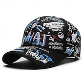 tanie Czapka baseballowa męska-Męskie Czapka z daszkiem Kapelusz Czapka Truckera Biały Niebieski Poliester Korygujący Moda Dzienne zużycie Graffiti hip-hopowe Oddychający