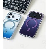 billige iPhone-etuier-Luksuriøst gradient, eksklusivt matt, klart, sterkt magnetisk, støtsikkert deksel til iPhone 17 Air, 16, 15, 14 Pro Max, 17P, for MagSafe-ladedeksel