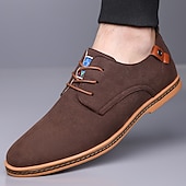 abordables Occasionnel-Homme Basket Chaussures de confort Marche Occasionnel Quotidien Soirée &amp; Fête Daim Chaud À lacets Brun foncé Noir Jaune Été Printemps