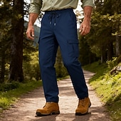 abordables Pantalons Cargo-Homme Pantalons Cargo Pantalons Multi-poches Taille élastique avec cordon de serrage Uni Portable Extérieur Quotidien Camping &amp; Randonnée Mode Classique Noir Vert Véronèse