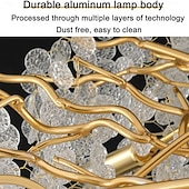 abordables Diseño Sputnik-Candelabros led de lujo moderno, cristal dorado de 60 cm para interiores de casas, cocina, dormitorio, arte del hierro, lámpara de rama de árbol, lámpara creativa, luz 85-265v