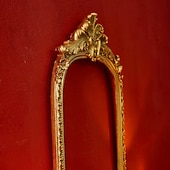 abordables esculturas de pared-1 unidad de marco decorativo de resina con arco dorado tridimensional de estilo europeo, ideal para decoración de pared o como accesorio para fotografía.