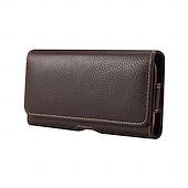 baratos saco de telefone universal-Estojo para celular masculino com presilha, bolsa de cintura, acessório em couro PU, carteira para celular, estilo vintage, capa protetora para celular.
