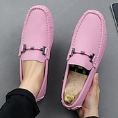 ieftine Loafers casual-Bărbați Mocasini &amp; Balerini Retro Mărime Plus Size Plimbare Casual Zilnic PU piele Comfortabil Cizme înalte Loafer Galben Roz Mov Deschis