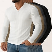 Miesten T-paita Ribbineulos T-paita Pitkähihainen paita Pitkähihainen V kaula-aukko Kevät Syksy Talvi Tavallinen Pystysuuntaiset nauhat Pit Strip Muoti Suunnittelija Perus 5-osainen Monipakkaus Loma halpa Ribbineulos T-paita-Miesten T-paita Ribbineulos T-paita Pitkähihainen paita Pitkähihainen V kaula-aukko Kevät Syksy Talvi Tavallinen Pystysuuntaiset nauhat Pit Strip Muoti Suunnittelija Perus 5-osainen Monipakkaus Loma