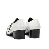 halpa Ensiluokkaiset nahkaiset loaferit-Miesten valkoiset kaksoishihnalliset nahkaiset juhlakengät metallisella kärjellä, 100% naudannahasta valmistetut juhlakengät häihin, lavaesityksiin ja juhliin