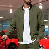 baratos Jaquetas Casuais-Homens jaqueta leve Jaqueta casual Férias Diário Respirável Bolsos Primavera Outono Bloco de cor Moda Clássico Colarinho Chinês Padrão Preto Amarelo Vermelho Azul Marinha Azul Royal Casaco
