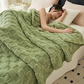 Недорогие Тонкие одеяла и пледы-одеяло для кондиционера, легкое вафельное покрывало из флиса для дивана, кровати, сна в офисе или использования летом, уютное одеяло для небольшого ворса или покрывало на плечо