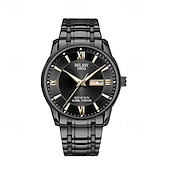 abordables Montres à quartz-La nouvelle montre pour hommes au cadran romain Deblve à la mode et tendance avec bracelet en alliage calendrier lumineux et affichage du jour. C'est un choix idéal pour une vie simple décontractée