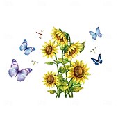 halpa Seinätarrat-sarjakuva auringonkukka perhonen seinätarra irrotettava design lastenhuoneeseen päiväkoti leikkikenttä kodin sisustus luova koristeellinen seinätarra kirkas värikäs hauska sisätausta taidetarvikkeet