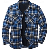 Bărbați Plisat Cămașă de flanel Cămașă peste Manșon Lung Cămașă Răsfrânt Stradă Zilnic Imprimeu Galben Deschis Roșu+Gri+Negru Negru + Gri închis + Albastru bleumarin Albastru piscină Portocaliu Buton ieftine cămăși de flanel-Bărbați Plisat Cămașă de flanel Cămașă peste Manșon Lung Cămașă Răsfrânt Stradă Zilnic Imprimeu Galben Deschis Roșu+Gri+Negru Negru + Gri închis + Albastru bleumarin Albastru piscină Portocaliu Buton