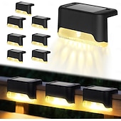 olcso Pathway Lights &amp; Lanterns-napelemes teraszvilágítás kültéri, napelemes oldalsó lámpák, vízálló LED-es lámpa kültéri teraszokhoz, korláthoz, lépcsőkhöz, lépcsőfokokhoz, kerítéshez, udvarhoz és teraszhoz, karácsonyi dekorációs