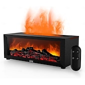 Недорогие Декоративные огни-Увлажнитель воздуха с диффузором в виде пламени камина, 7 цветов, ароматерапевтический эфирный диффузор, ультразвуковой аромаувлажнитель с таймером для дома, спальни, офиса, йоги