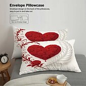 cheap Duvet Cover Sets-Heart Rose Print 3-Piece Down Duvet Cover Set for Large Bed, Soft Short Fluffy Comforter Cover with 2 Pillowcases – Hotel &amp; Guest Room Bedding, Cozy &amp; Comfortable