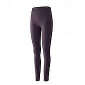 abordables Leggings y mallas de yoga-Women's Base Layer Bottom Thermal Underwear High Waist Outdoor Running Fitness Bottoms Solid Color Light Coffee Black Red Winter Sports Activewear