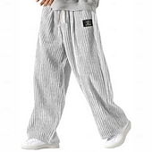 baratos Perna Reta-Homens Calças Esportivas Calças Calças de Veludo Calças largas Calça de moletom de perna reta Com Cordão Cintura elástica Côr Sólida Conforto Comprimento total Ao ar livre Casual Diário Moda Estilo