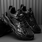 economico Sneakers Casual-Sneakers da uomo color oro metallizzato con suola spessa e finitura riflettente, scarpe da corsa alla moda con lacci per abbigliamento streetwear, da festa e casual