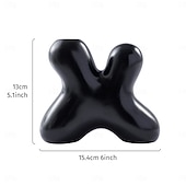 Недорогие Скульптуры-1 шт. креативная ваза в форме буквы X из полимерного материала, черно-белая, декоративная бутылка, сухой цветочный контейнер, подходящий для дома, гостиной, спальни, столовой, украшения стола для