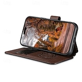 お買い得  iPhone用ケース-電話 ケース 用途 iPhone 17 Pro Max 17 16 15 14 Pro Max 13 Pro Max バックカバー 耐衝撃 レトロ風 PUレザー