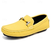 ieftine Loafers casual-Bărbați Mocasini &amp; Balerini Retro Mărime Plus Size Plimbare Casual Zilnic PU piele Comfortabil Cizme înalte Loafer Galben Roz Mov Deschis