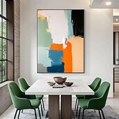 cheap Abstract Paintings-Original Abstract Color Block Painting Modern Geometric Canvas Art Large Textured Colorful Wall Art Handmade Office Decor