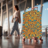 baratos Desgaste em casa e chinelos em casa-Capa protetora elástica para mala de viagem com estampa artística.